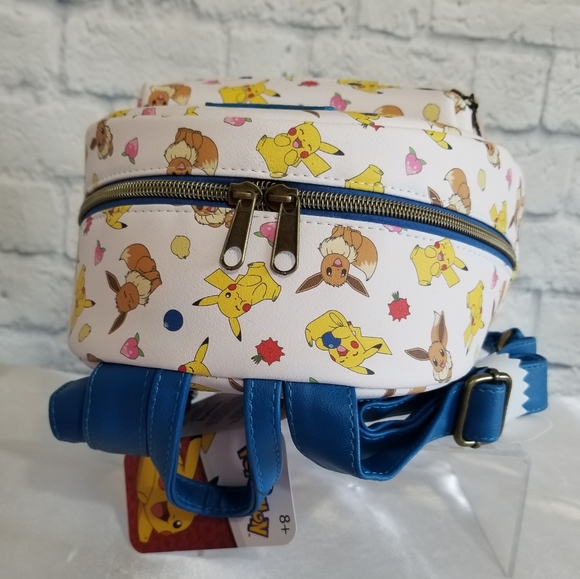 Loungefly Pokemon Eevee Pikachu Berries Mini Backpack Bag New - Picture 8 of 15
